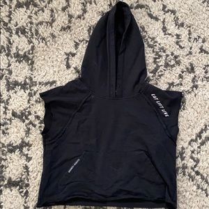 Doughnuts & Deadlifts Crop Sleeveless Hoodie